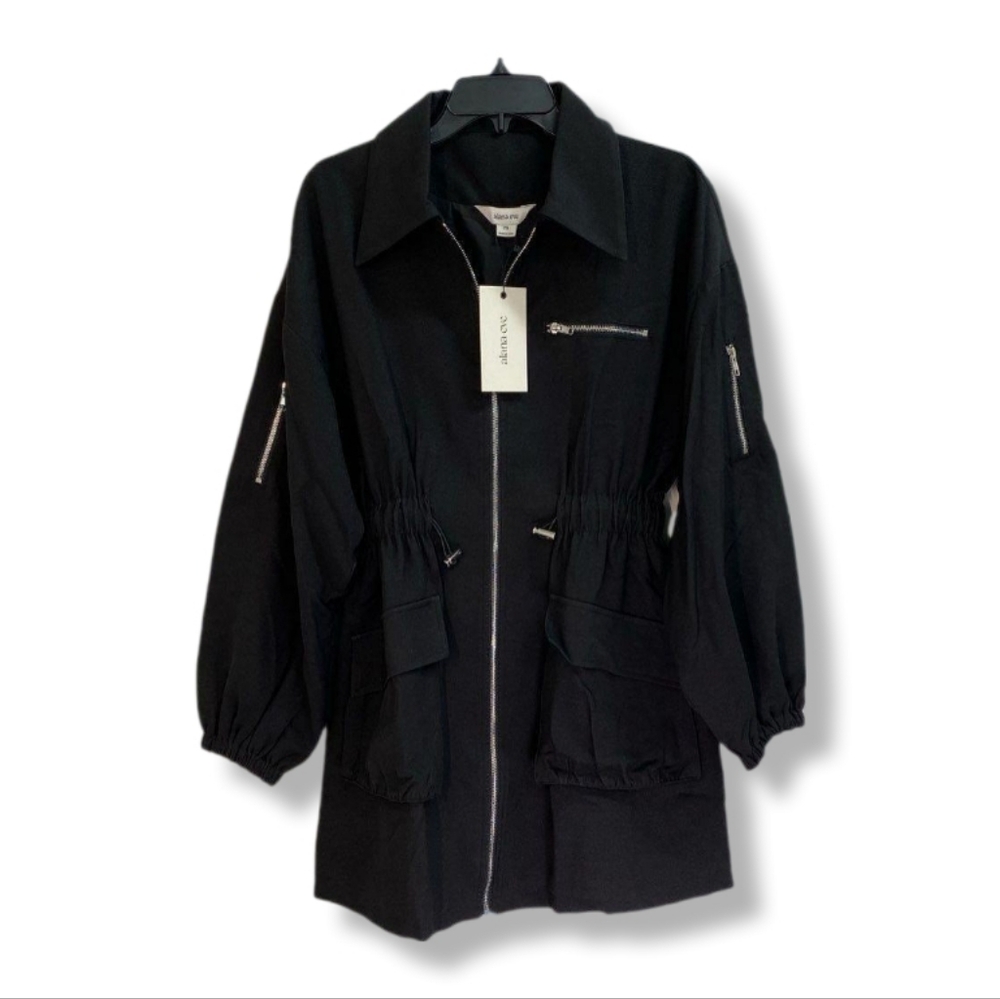 Alana Eve Women's Mid-Length Andy Black Dress Utility Jacket - Picture 2 of 6